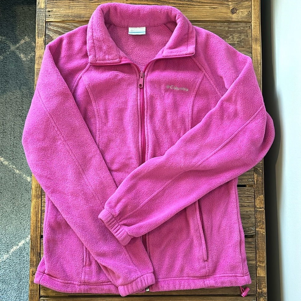 Womens Columbia pink Benton Springs Full Zip Fleece Jacket
